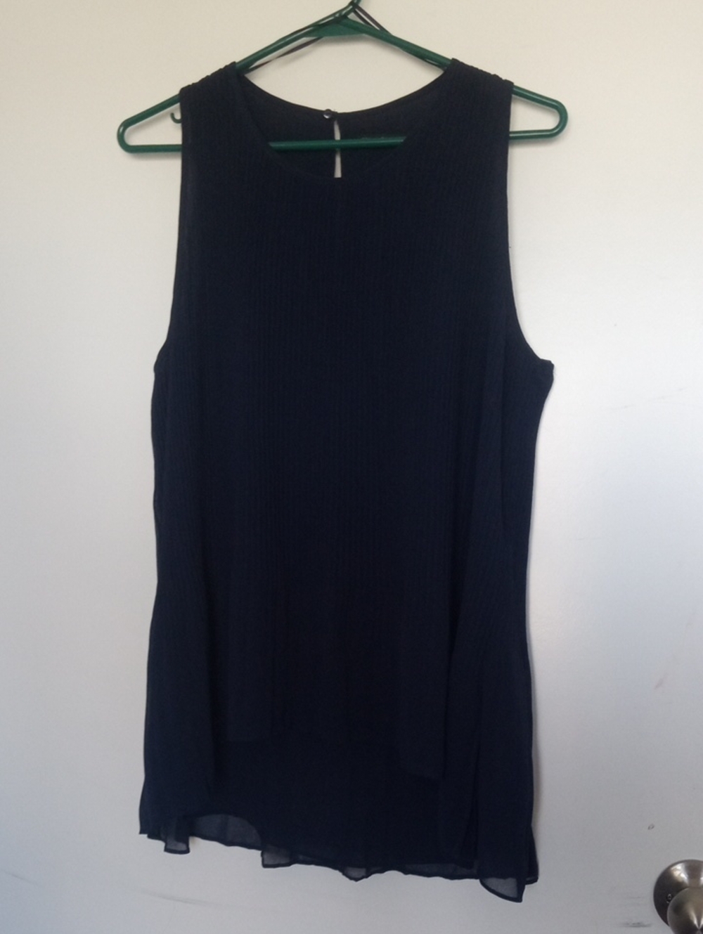 Zara Navy Sleeveless Ribbed Tank